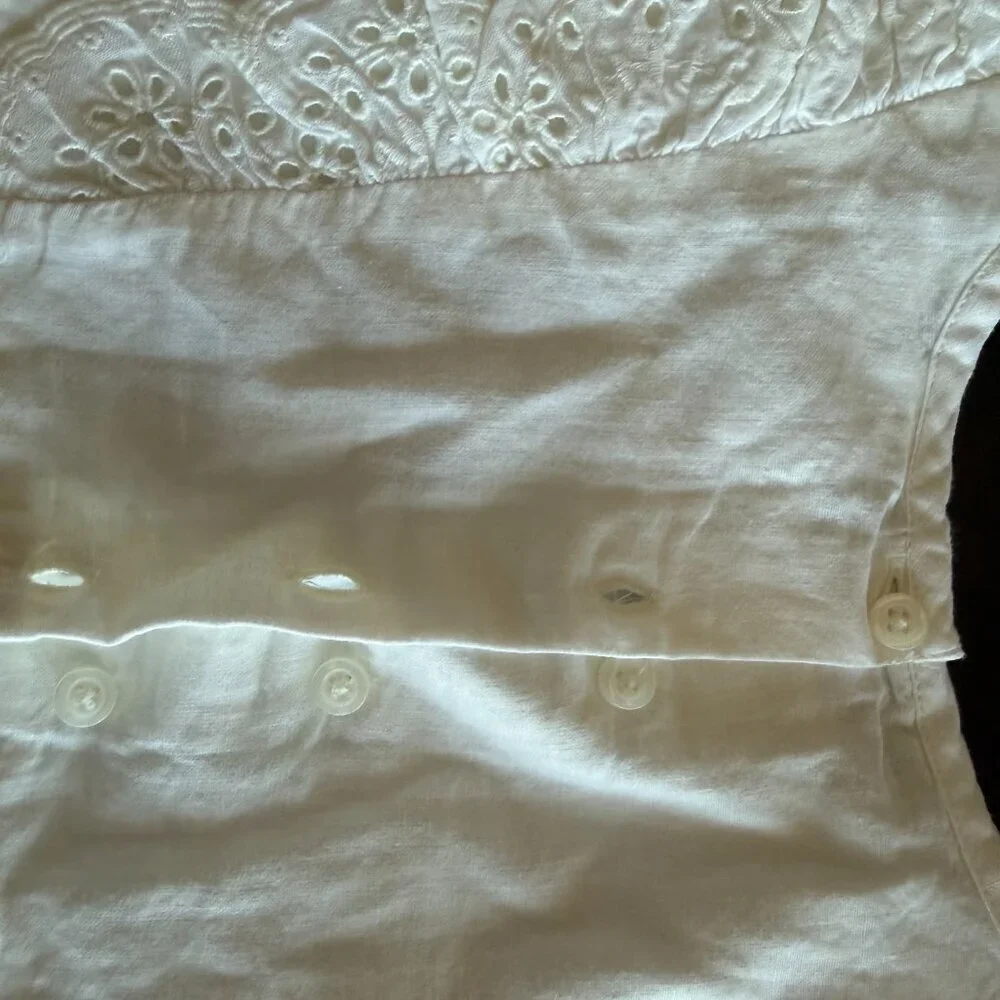 Gymboree Bon Voyage Blue Cropped Pants &  White Blouse Both Size 6